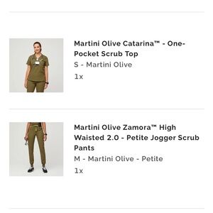 Figs Martini Olive Scrub Set.